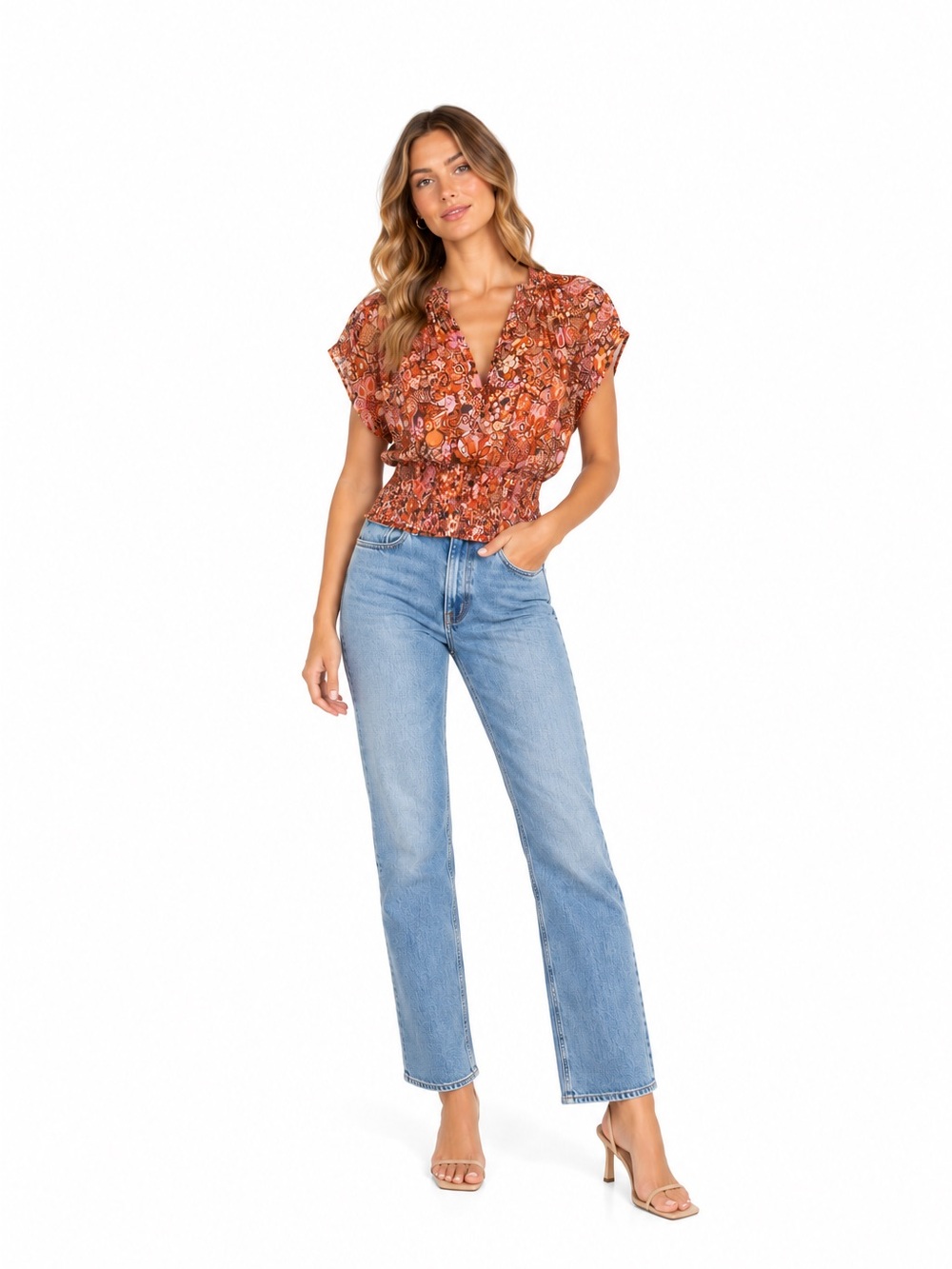 A.L.C. Floral Paisley Smocked Blouse – Size 4